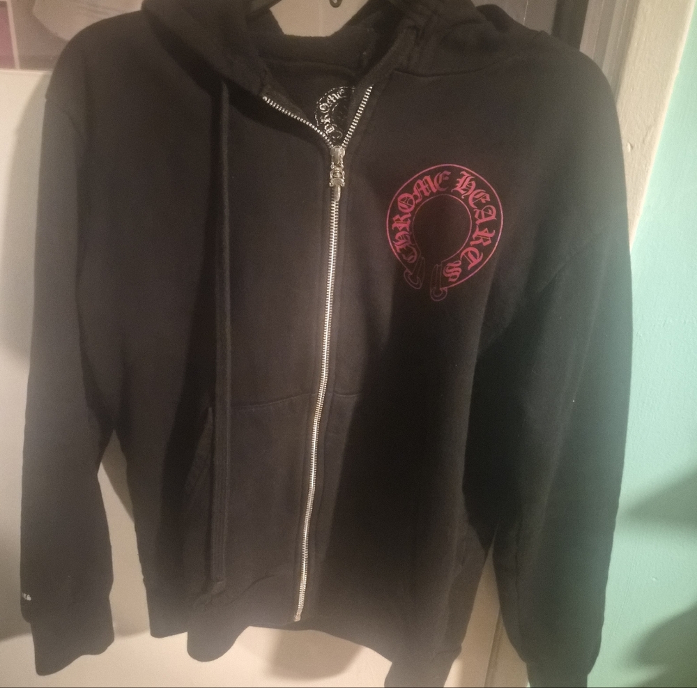 Chrome Hearts Black Zip-Up Hoodie Cemetary Cross